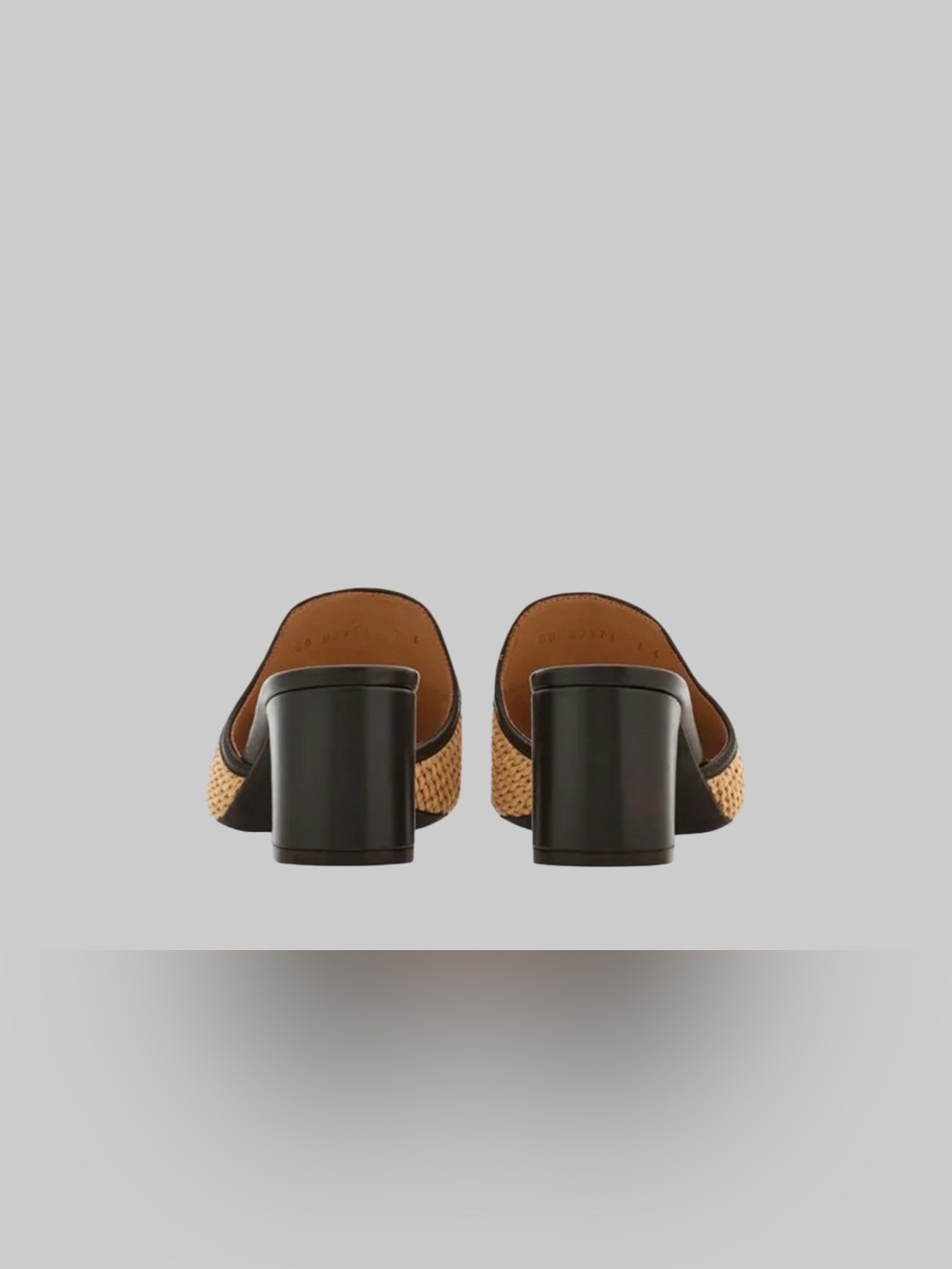 Salvatore Ferragamo Natural Raffia Slide Mules with Black Trim - Picture 3 of 5